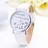 Women Whatever Im Late Anyway Letter Round Dial Faux Leather Strap Quartz Watch Fashion Letters Numbers Adjustable Women's Watch