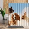Cartoon Cute Animal Shower Curtain Cat Dog Anime Printed Bathroom Decor 3D Waterproof Bath Fabric Home Curtains For Children