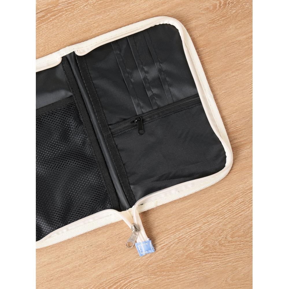 Daiso Stripe Travel Pouch With Wallet Blue