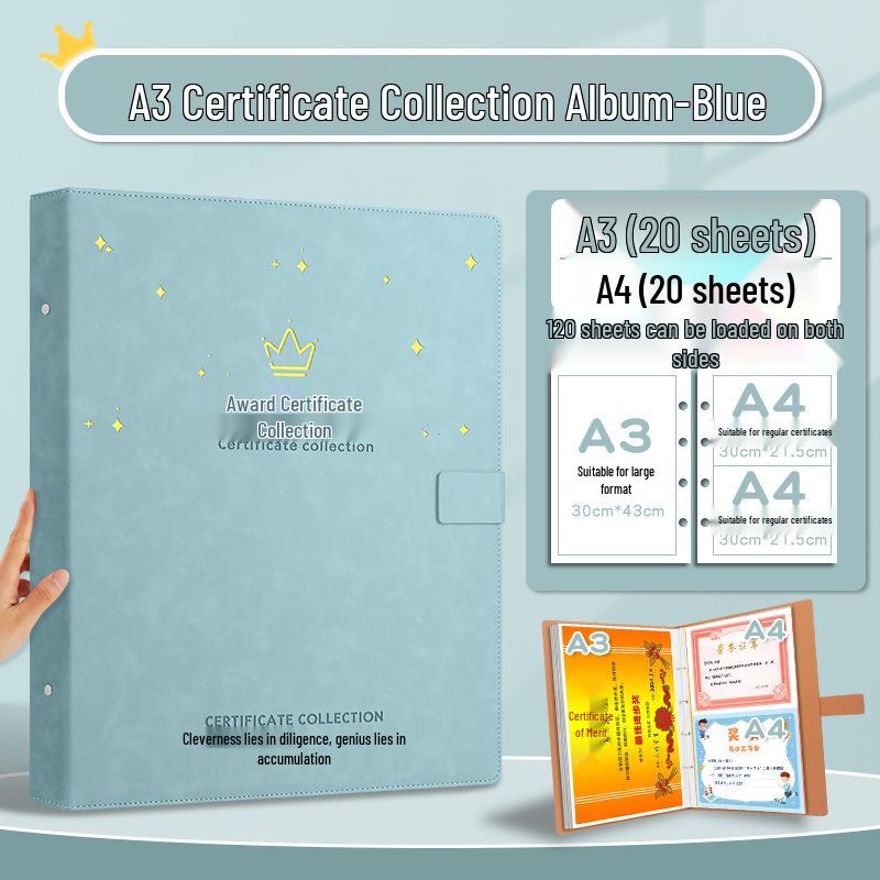 Children's Honor Certificate and Photo Album Organizer - A3/A5 for Elementary and Kindergarten Students