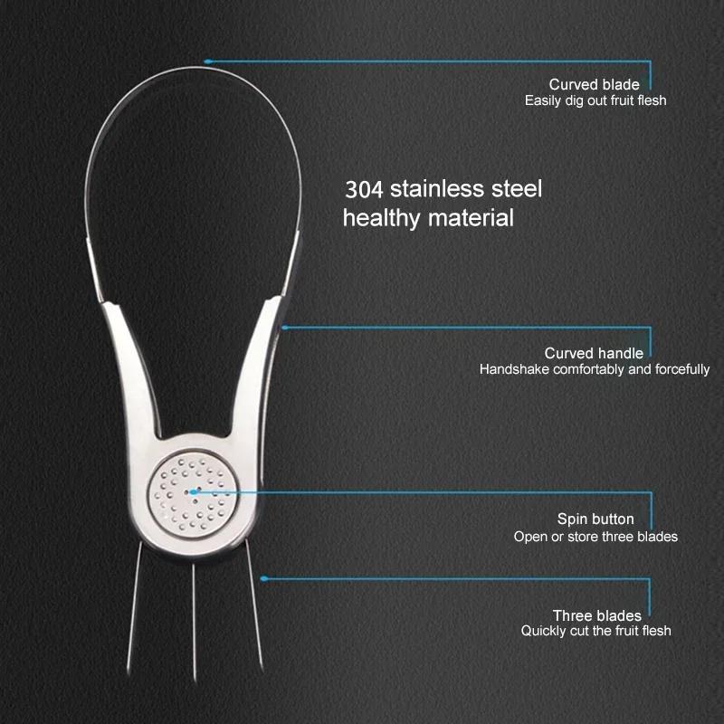Creative mango flesher, fruit cutting tool, mango cutter, stainless steel fruit dicing tool, kitchen supplies