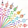 Christmas Plastic Drinking Straws Cute Santa Snowflake Reindeer Straws Party Favors for Kids Holiday Xmas Party Supplies