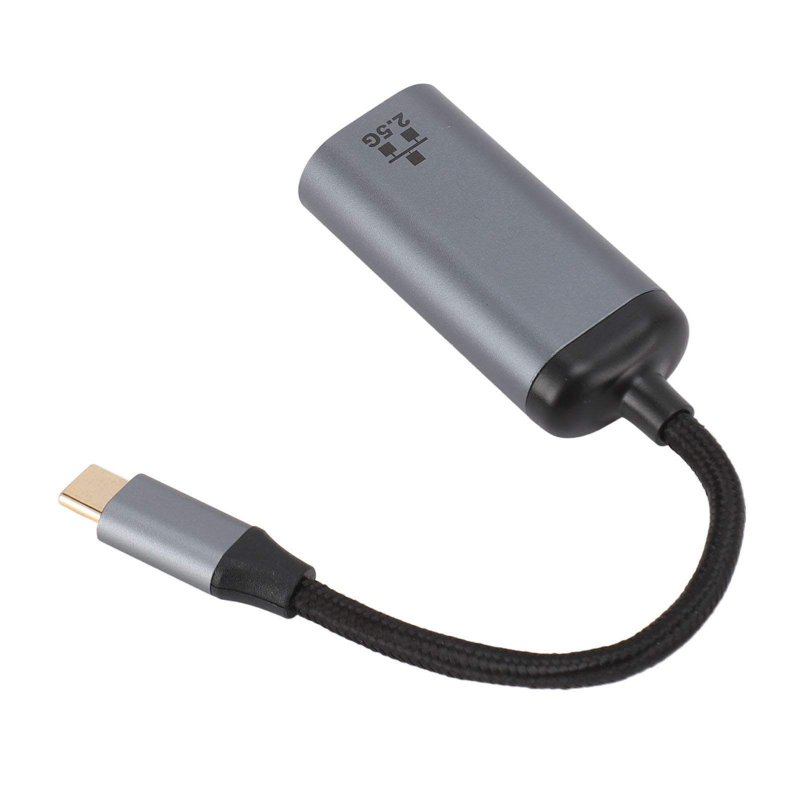 

USB C to Ethernet Adapter 2.5Gbps Plug and Play Type C to RJ45 Gigabit Ethernet Adapter for Laptop