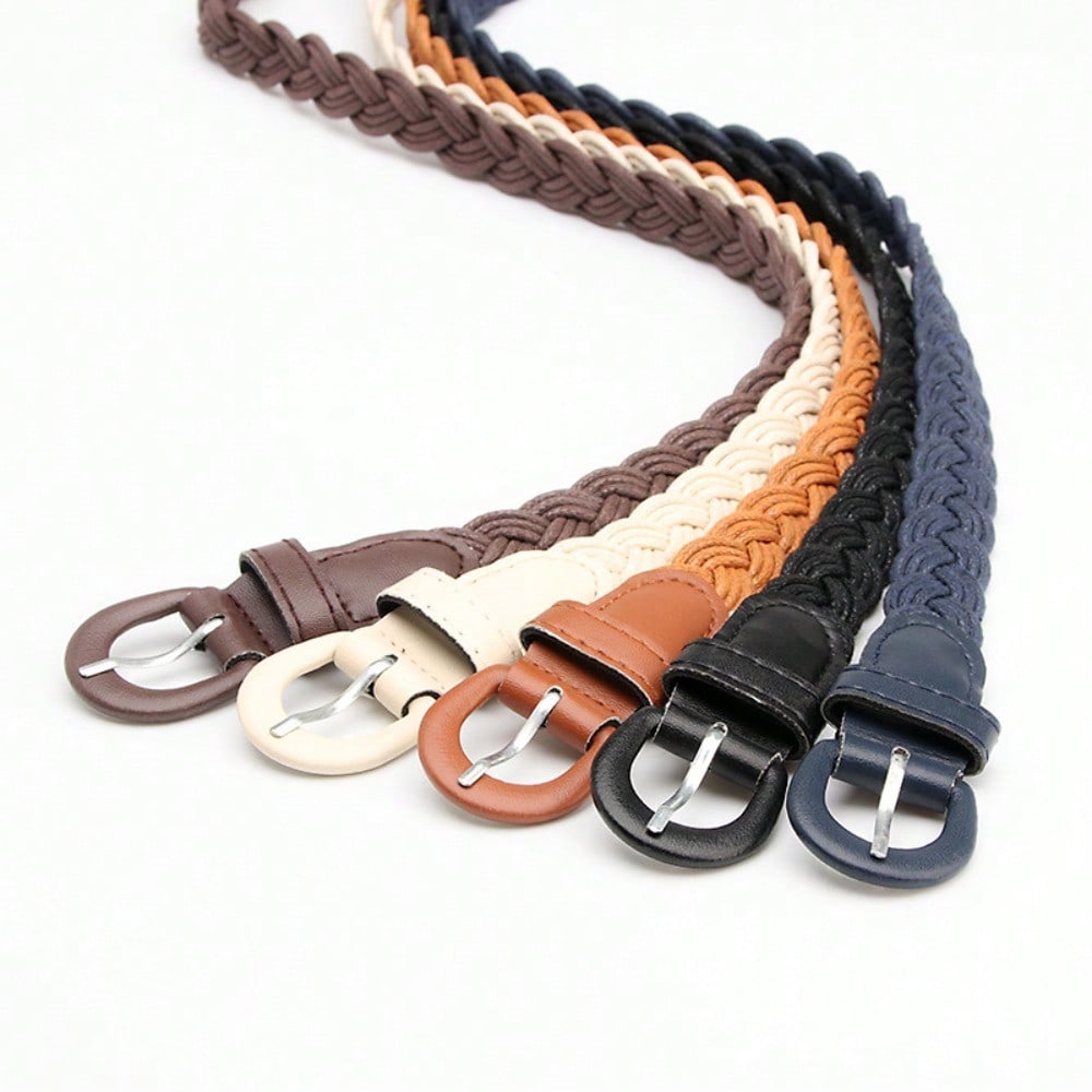 Retro Style Women's Woven Belt Fashion Versatile Shirt Dress Decorative Belt