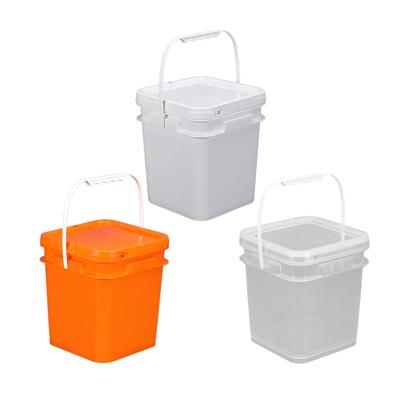 Secchio Quadrato da 4L Secchiello Multiuso con Manico e Coperchio Contenitore per Alimenti per Pulizie Domestiche Progetti Creativi in Cucina