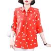 Polka Dot Shirt Women's Summer Short Sleeved Casual Shirt Mid Sleeved Top