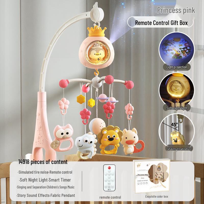 Rotating Baby Stroller Rattle: Musical Bedside Hanging Toy for Newborns