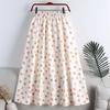 Women's Summer Fresh Floral Polka Dot Half-body Skirt Elastic Waist Simple Commuter Skinny Skirt