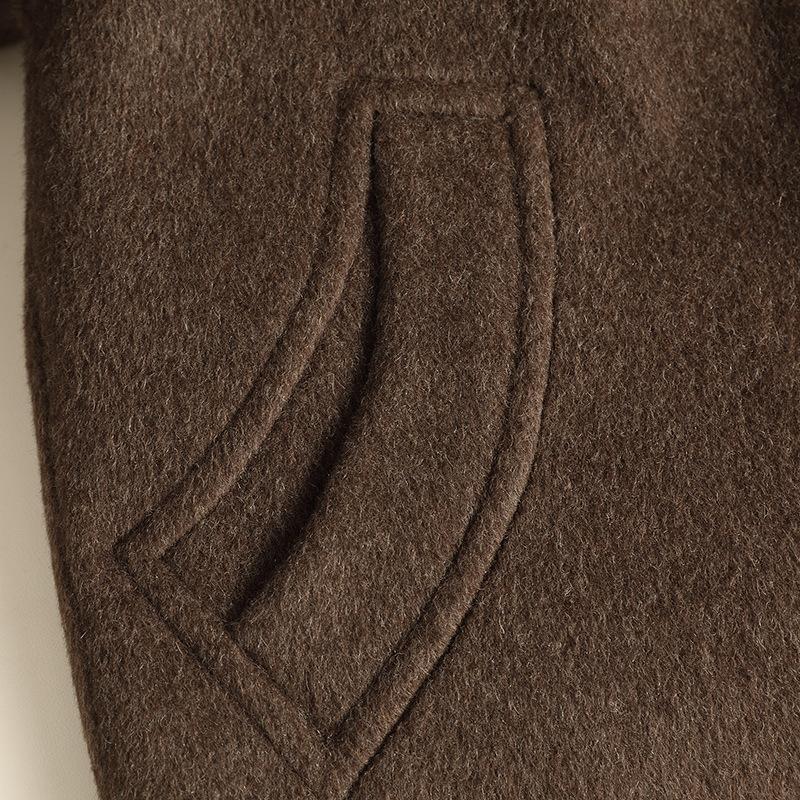 Autumn and Winter New Double-sided Wool Coat Hooded Cape High-end Small Woolen Coat