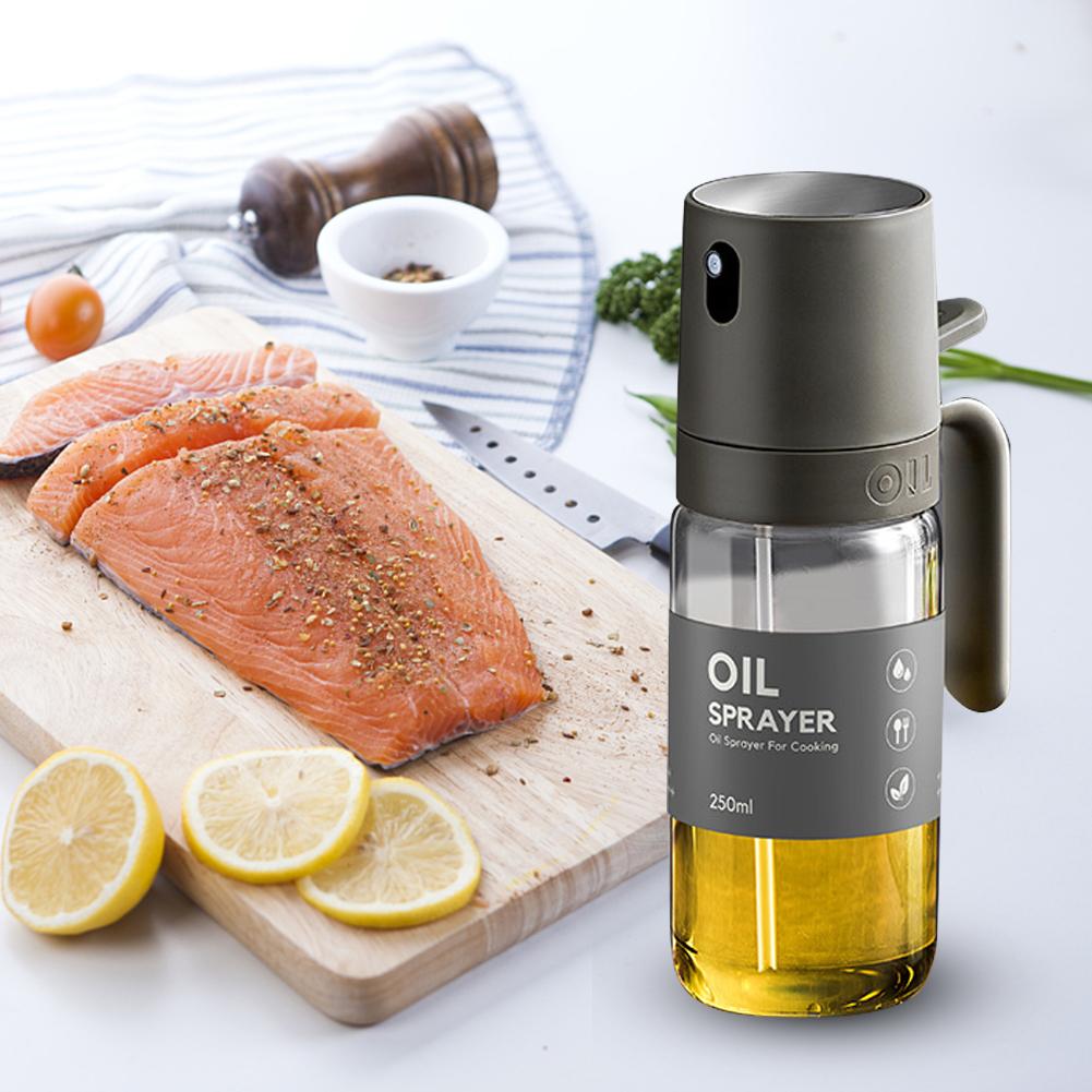 250ML Olive Oil Dispenser Durable Rust Proof Refillable Spray Bottle for Air Fryer Grilling and Baking Use
