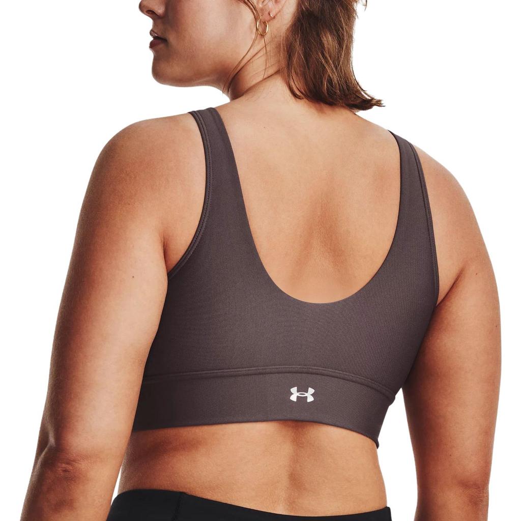 Under Armour Infinity Solid Fitted Pullover Medium Support Sports Bra Women Underwear Chestnut 1376883-057