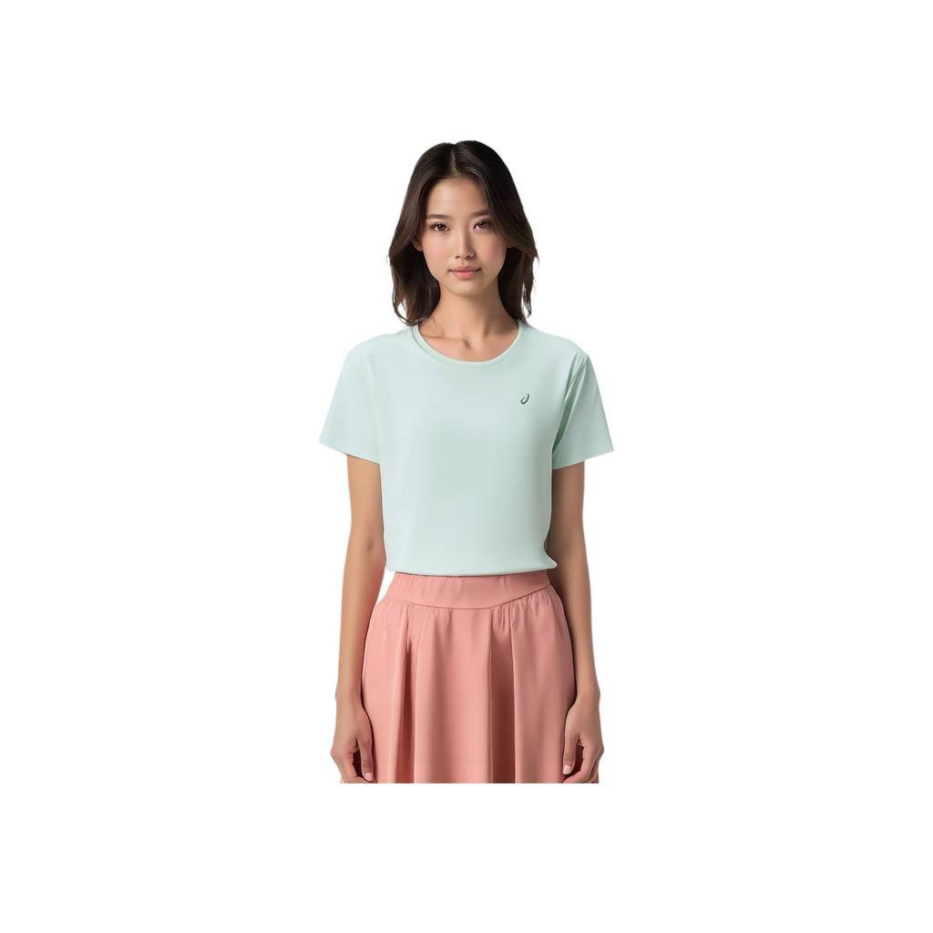 Asics Round Neck Breathable Comfort Casual Sports Short Sleeve T-Shirt Women Tops Mint-Green 2012D024-300