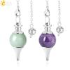 Fashion Style Stone Ornament Cone Spirit Pendulum Crystal Agate Reiki Natural Amethyst Men and Women Couple Pendant