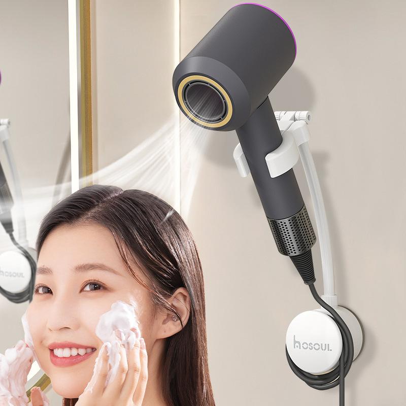 Hair Dryer Holder, Bathroom Suction Cup, Rotatable Hair Dryer Storage, Hair Dryer Rack