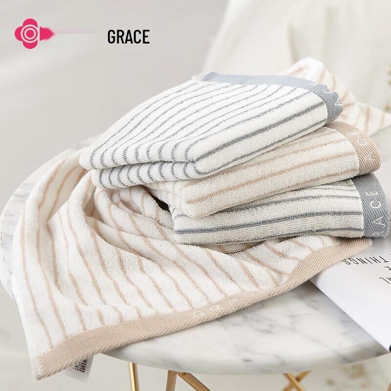 Jieliya Xinjiang Cotton Striped Absorbent Face Towel