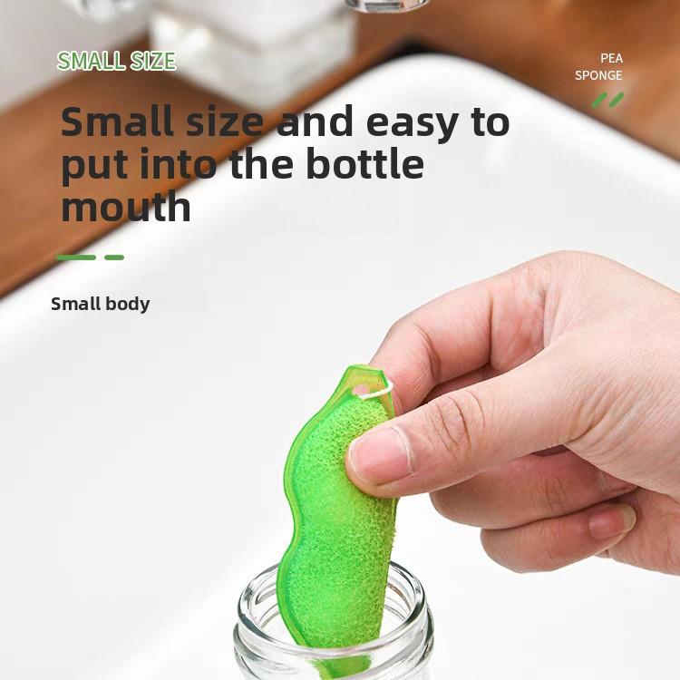 5/3/1PCS Reusable Edamame Cleaning Sponge Brush Pea Brush Scrub Cup Artifact Cleaning Sponge Wipe Bottle