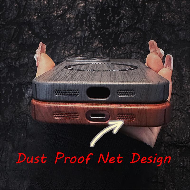 New Magsafe Magnetic Wireless Charging Wood Grain Shockproof Phone Case For iPhone 16 Pro Max 14 11 12 13 15 Pro Max Back Cover