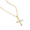 Square Sugar Zircon Cross Pendant Necklace - Simple, Fashionable, Daily Wear Collar Chain