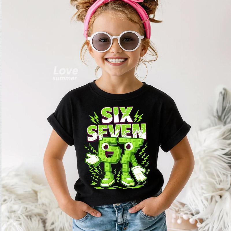 

Graphic Print T-Shirt Boy/Girl Short Sleeved Kids Loose Comfortable Tshirt Top 150cm