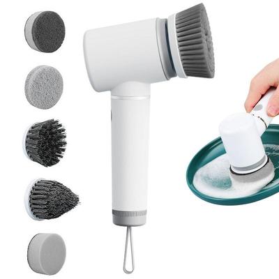 Brosseur Électrique Rotatif Brosseur Électrique Rotatif Nettoyeur Rotatif Avec 5 Têtes de Brosse Interchangeables Brosse Nettoyante Pour Baignoire de Salle de Bain