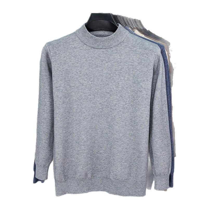 Men’s Autumn/Winter Half-High Collar Knitwear - Warm Inner Layer for Middle-Aged and Elderly