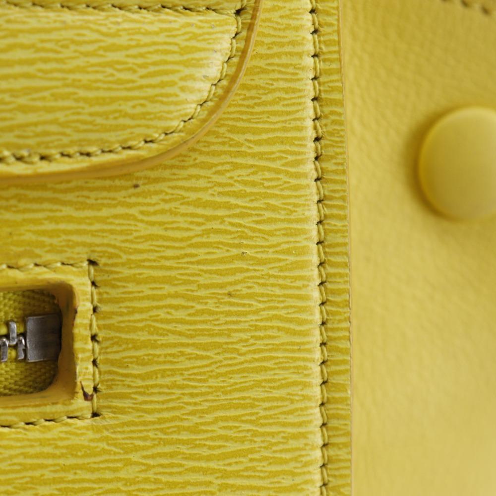 CELINE Trapeze Small Handbag 174683 yellow Calfskin Women Used