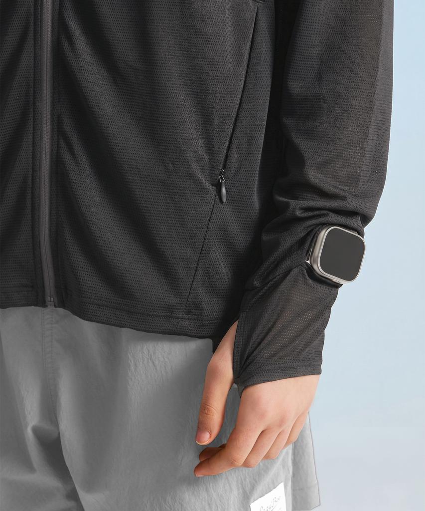 Leijibi [Set] Techflow Performance Hooded Zip-Up Rash Guard + Swim Shorts Set M Charcoal