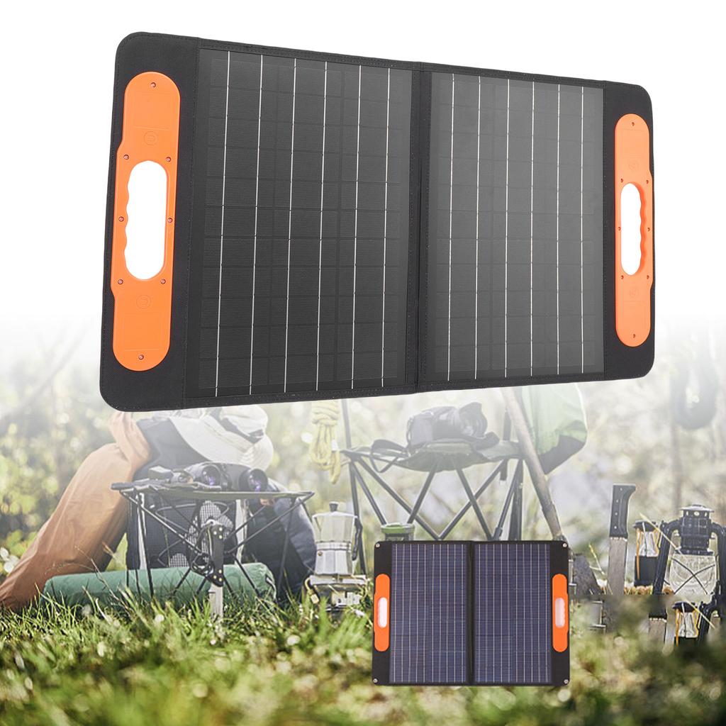 100W Faltbares Solarpanel Camping   Hohe Effizienz USB A Typ C Ausgang für Powerstation, Kompatibel mit 5V und 12V Geräten