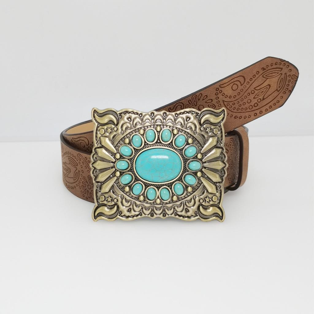 Vintage Court Gem Inlaid Women'S Wide Belt Decorative Clothing Antique Women'S Belt