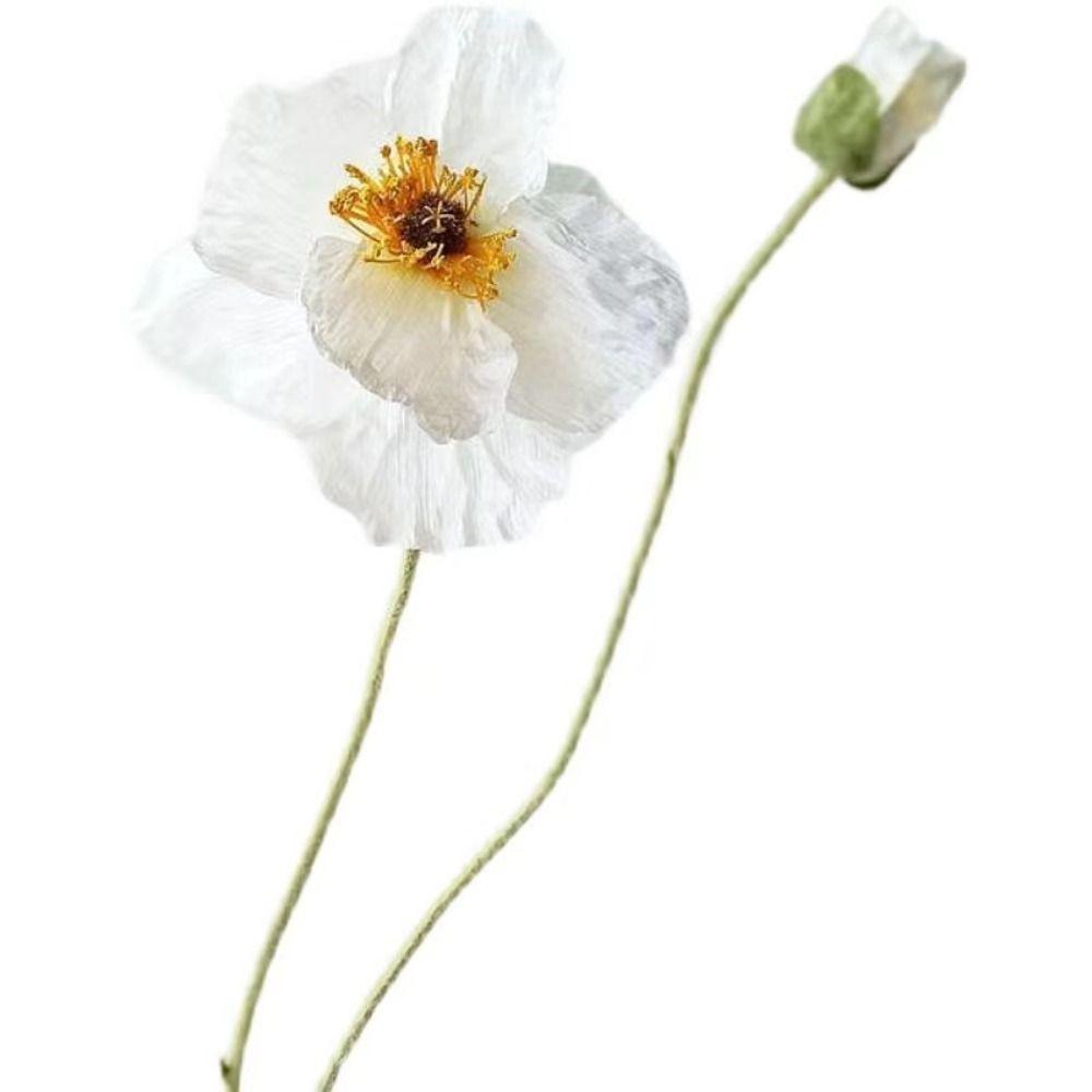 Beautiful Fake Poppies Large Artificial Flowers Silk Flower Poppies branch  New Year's Decor