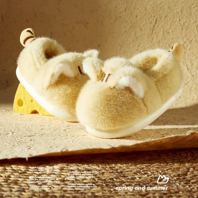 Zimní teplé domácí bavlněné boty plus sametové pantofle s krytou patou