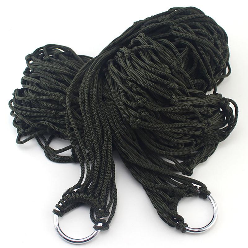Portable Strong Nylon Mesh Rope Camping Hammock Net Hanging Nets for Hiking Outdoor Travel Sports