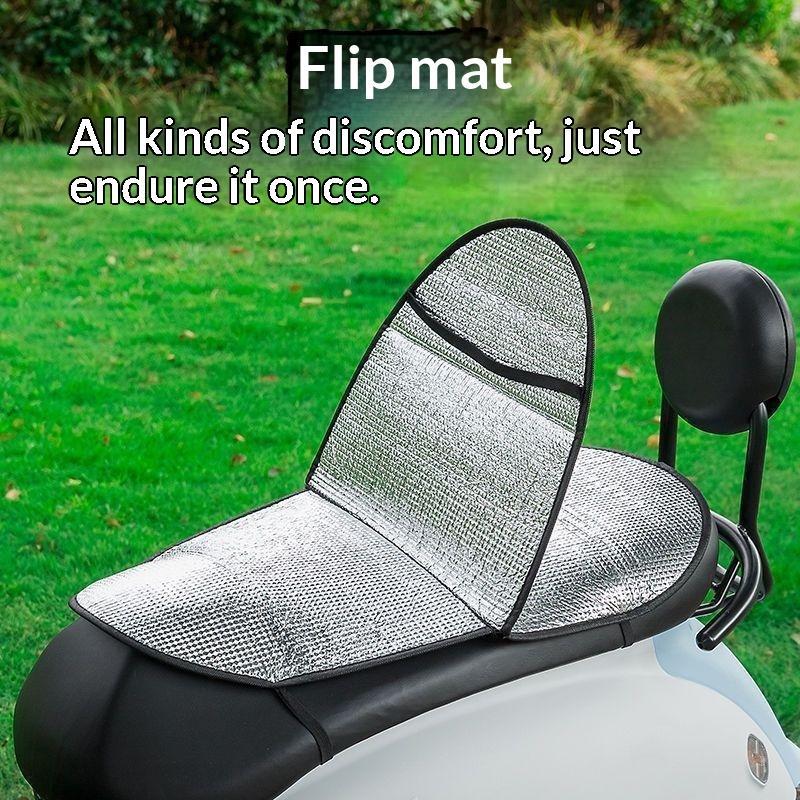 Motorcycle Electric Bikes Summer Sun Protection Seat Pad Reflective Aluminum Insulation Waterproof Heat Cushion