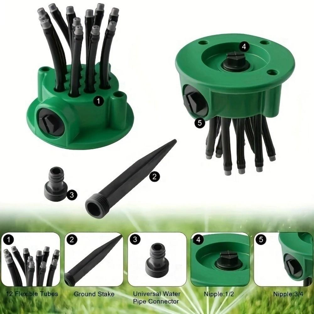 360 Degree Automatic Garden Sprinkler Rotating Nozzle Water-saving Garden Sprinkler Large Area Auto-Rotating Garden Lawn Waterer
