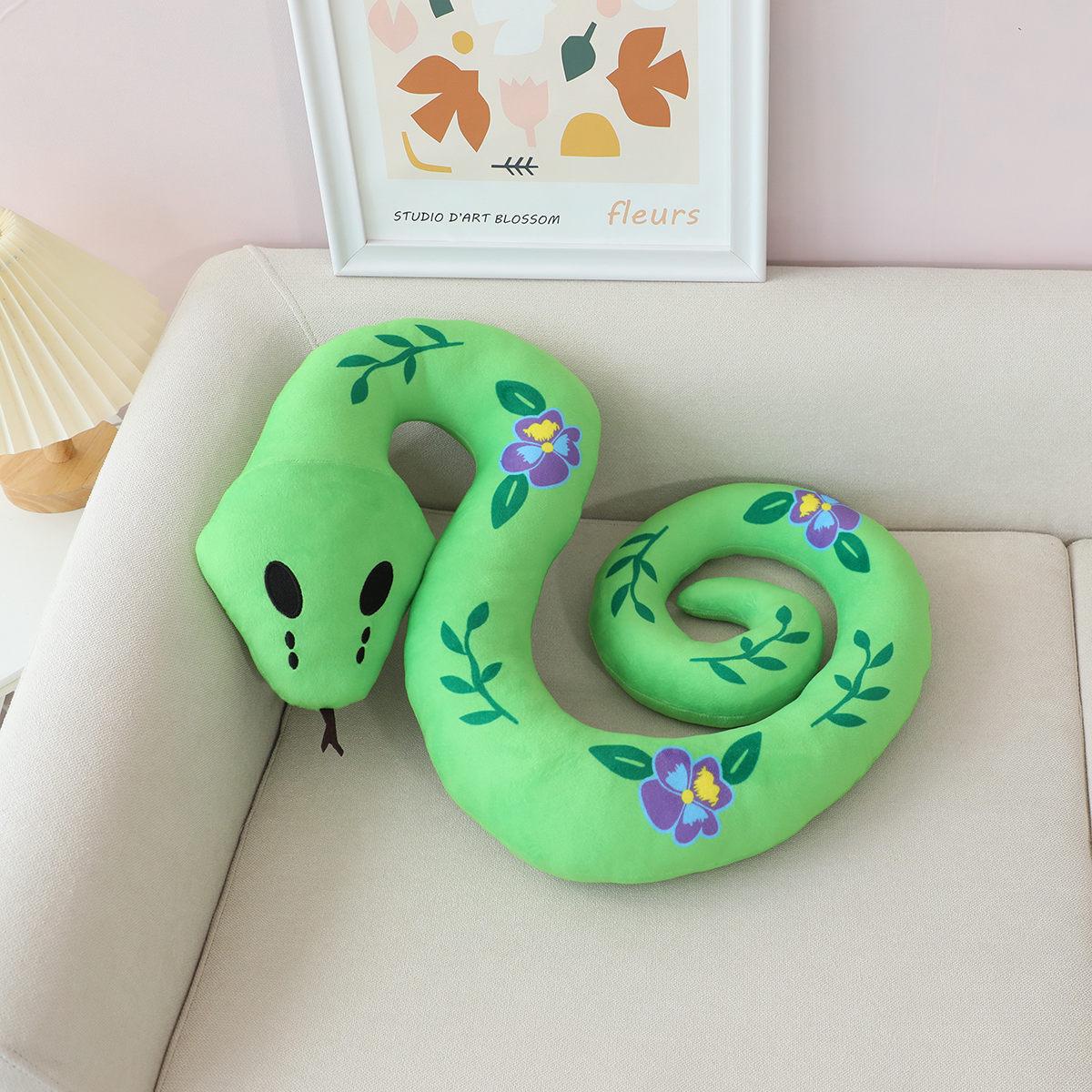 Peluche Mignonne Crâne Serpent Jouet Peluche Doux Série Sombre Serpent Poupée Douce Jouets pour Enfants Cadeau d'Anniversaire 100cm