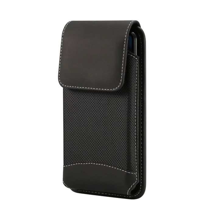Pour Nothing Phone (3a) Pro (2025) Housse Ceinture Verticale Cuir et Nylon - Noir
