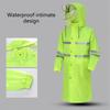 Rain Jacket High Visibility Workwears Safety Concealed Hood Fluorescent Flashing Hooded Long Length Waterproof Work Coat