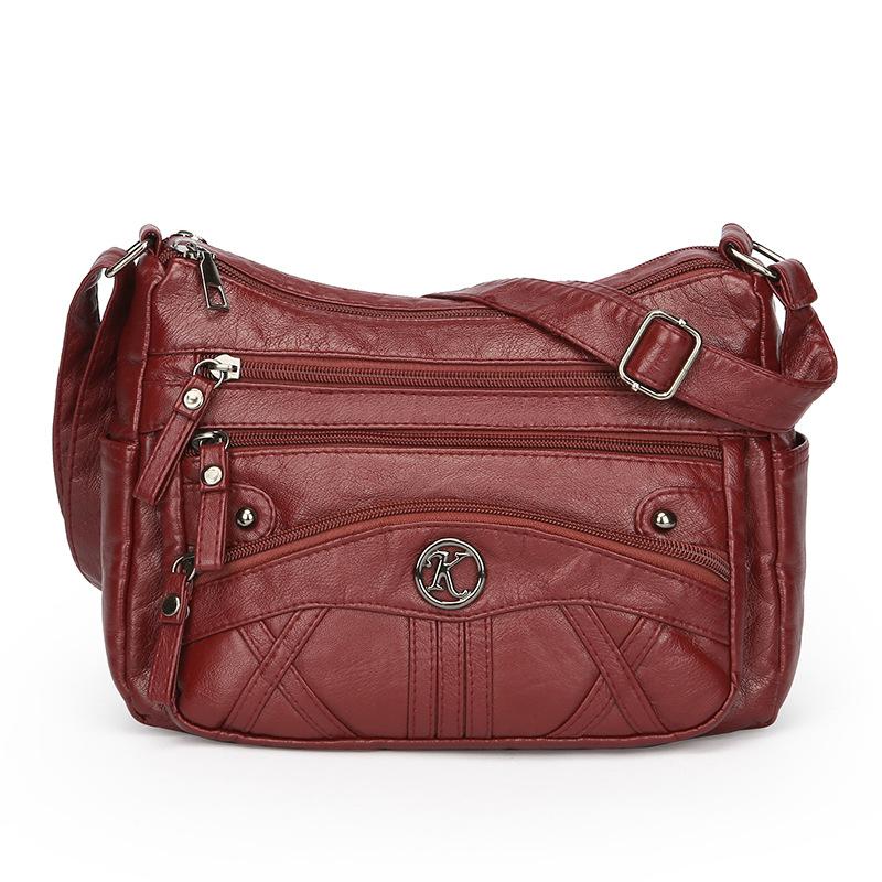 

Сумка через плечо для мамы, большая вместимость, женская сумка среднего возраста красный