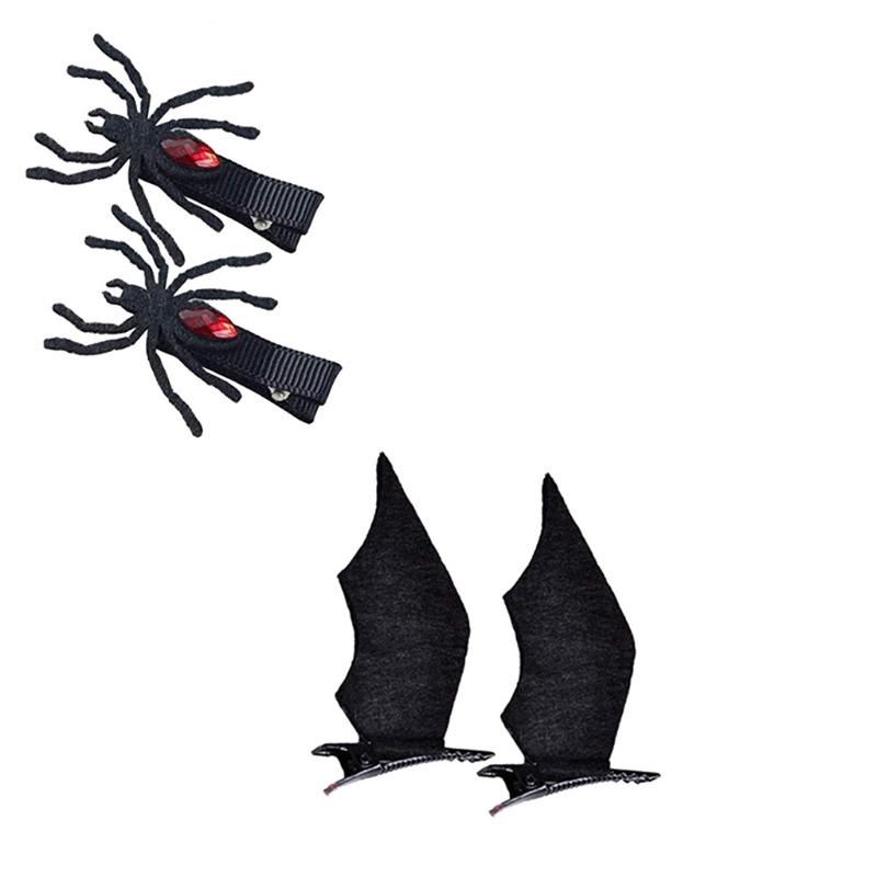 Women Cartoon Hair Clips Bat Spider Design Hairpin for Halloween Party Christmas for Creative Cosplay Hair Accessories