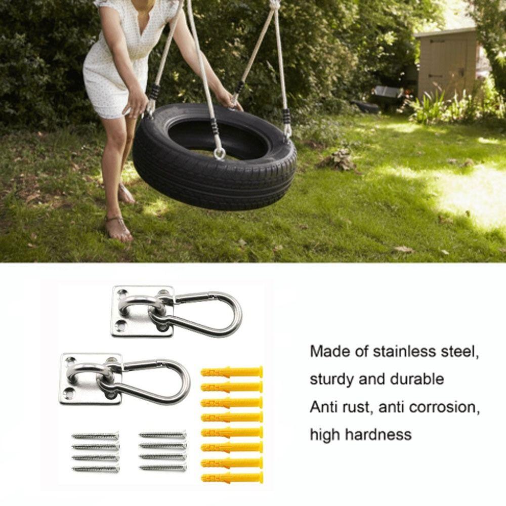2 Set 125kg Load Capacity M8 Stainless Steel Hook Stainless Steel Hammock Hanging Kit  Porch Swing
