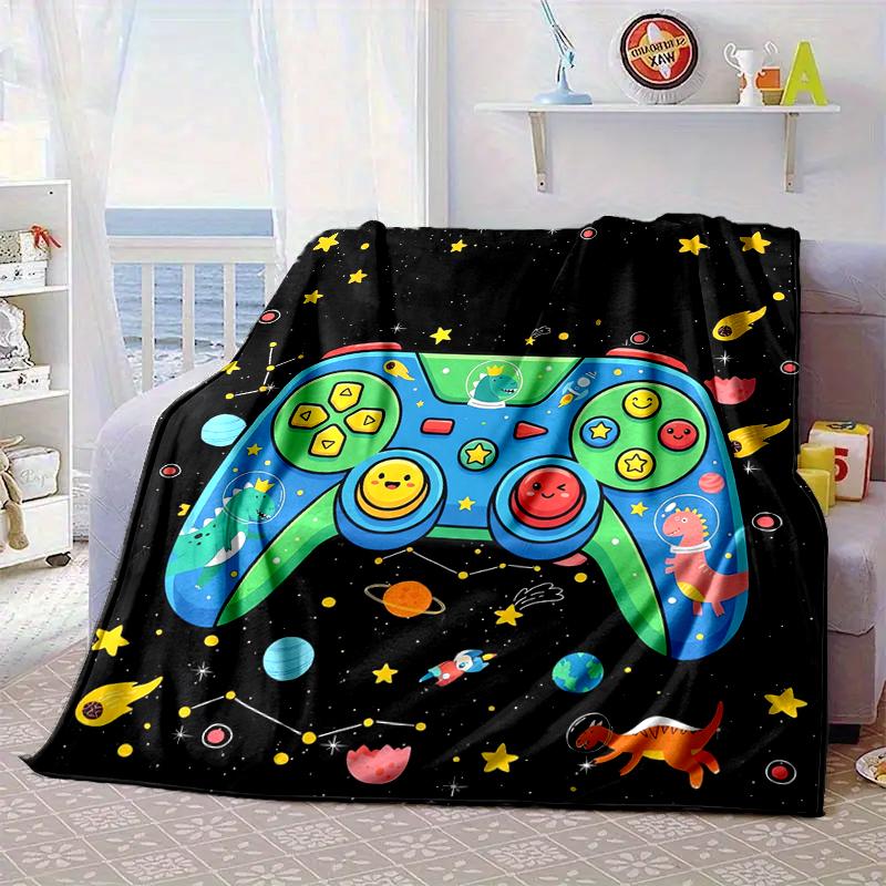 Colorful Gaming Adventure Blanket Flannel Blanket for Bed, Sofa, Camping, Hiking, Picnic Essentials, Gift for Family Fan Gifts