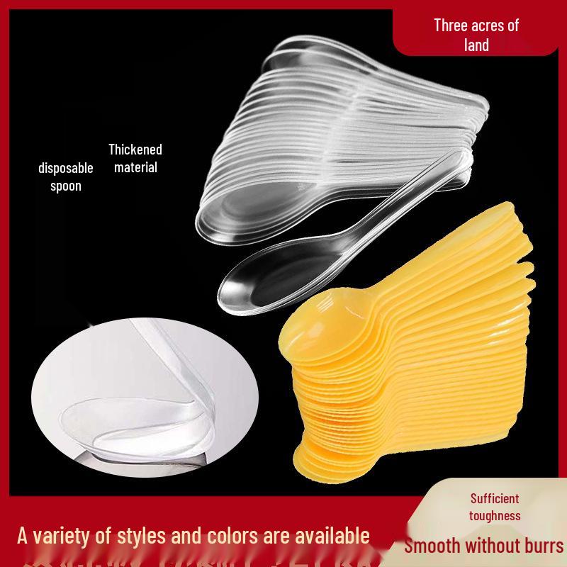 

Прозрачные пластиковые ложки в индивидуальной упаковке для еды на вынос и десертов New Material, Food Grade, Upgraded Version