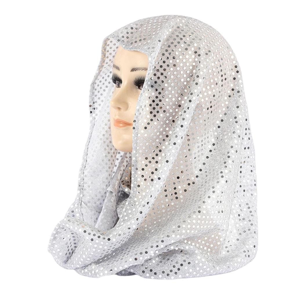 Women's Sequin Hooded Headscarf Head Wraps Fashion Skullies for Party Daily Wear