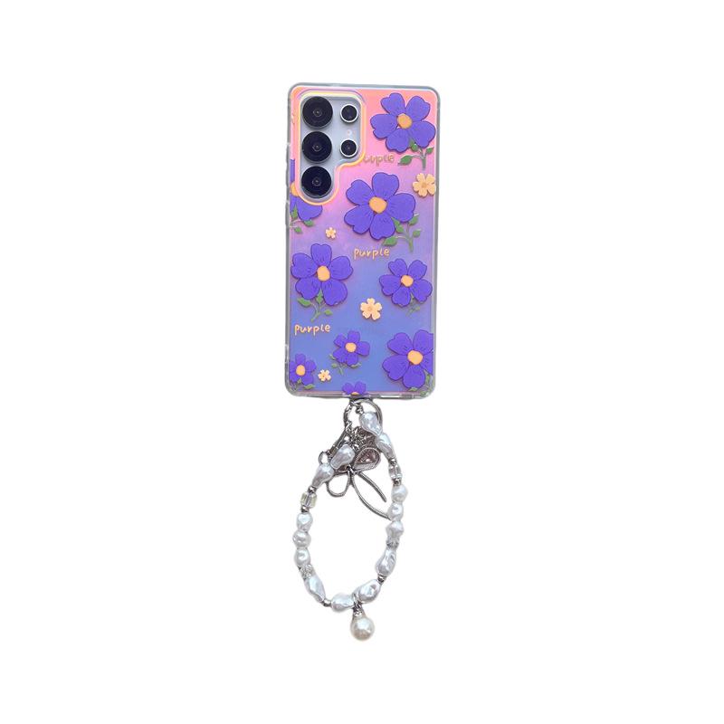 Pink & Purple Floral Samsung Case: A55, A35, A05 Drop-Proof, A14 Fashionable, A53 Stylish for Women