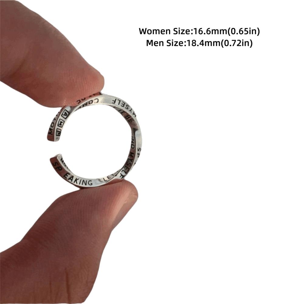 Niche Design Open Mouth Ring Simple English Graffiti Ring Fashion Mobius Ring  Men/Women