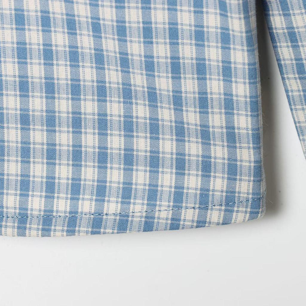TAOP&ZA Women's Korean Style Slim Fit Plaid Long Sleeve Shirt - Spring 2026 New Arrival