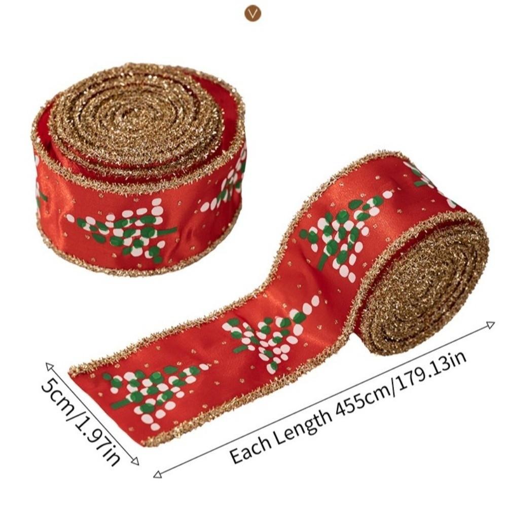 New Gold Christmas Bow Ribbon DIY Elegant Fabric Swirl Ribbon Atmosphere Layout Christmas Tree Ribbon Xmas Gift