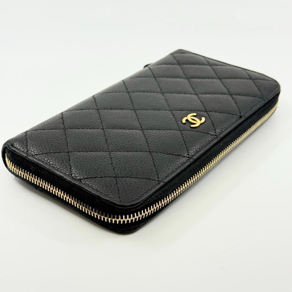 Used CHANEL Matelasse Long Wallet Caviar Skin