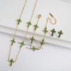 3PCS Hot Sale Stainless Steel Cross Bracelet Jewelry Set Necklace Earrings Charming for Women Luxury Daily Party Jewelry Gift
