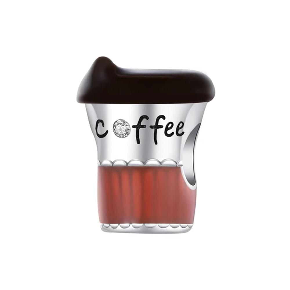 New Copper Red Wine Cup Coffee Cup Beverage Can Exquisite Charm Pendant Diy Beads Fit For Original Bracelets Women'S Jewelry